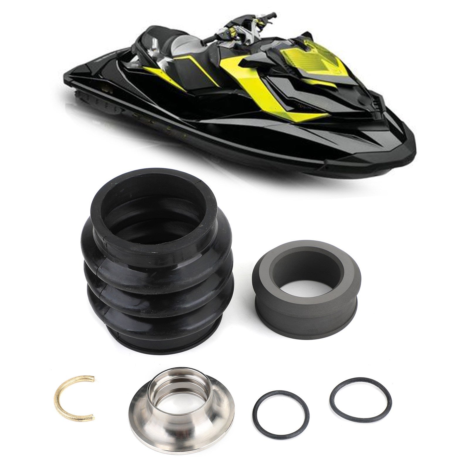 4-Tec Carbon Ring Seal Drive Line Kit de reconstrucción y bota para Sea Doo RXP RXPX RXTX