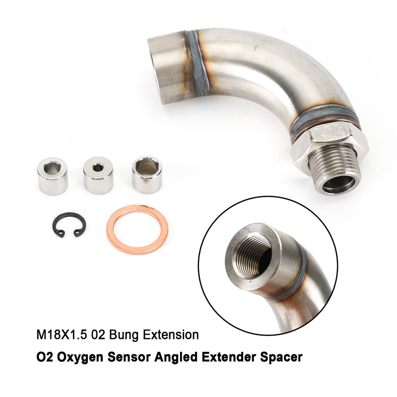 J Style M18X1.5 O2 Oxygen Sensor Angled Extender Spacer Kit For OBD2 Vihicle Generic