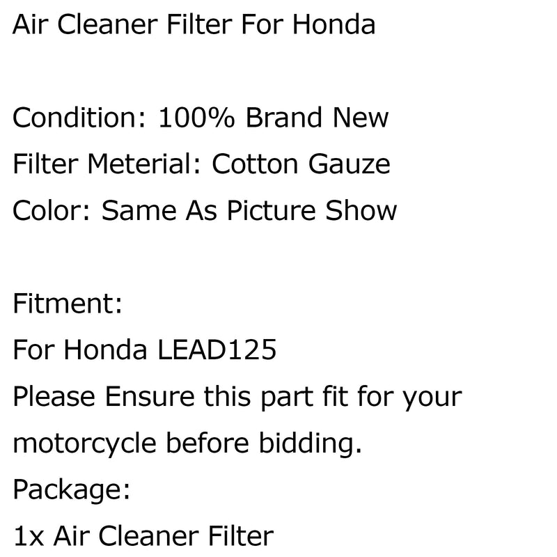 Elemento limpiador de filtro de aire para Honda LEAD125 genérico