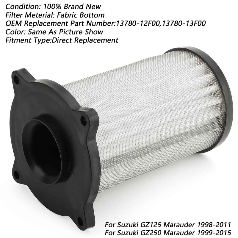 Limpiador de filtro de aire para Suzuki GZ250 Marauder 250 1999-2015 GZ125 13780-13F00 Genérico