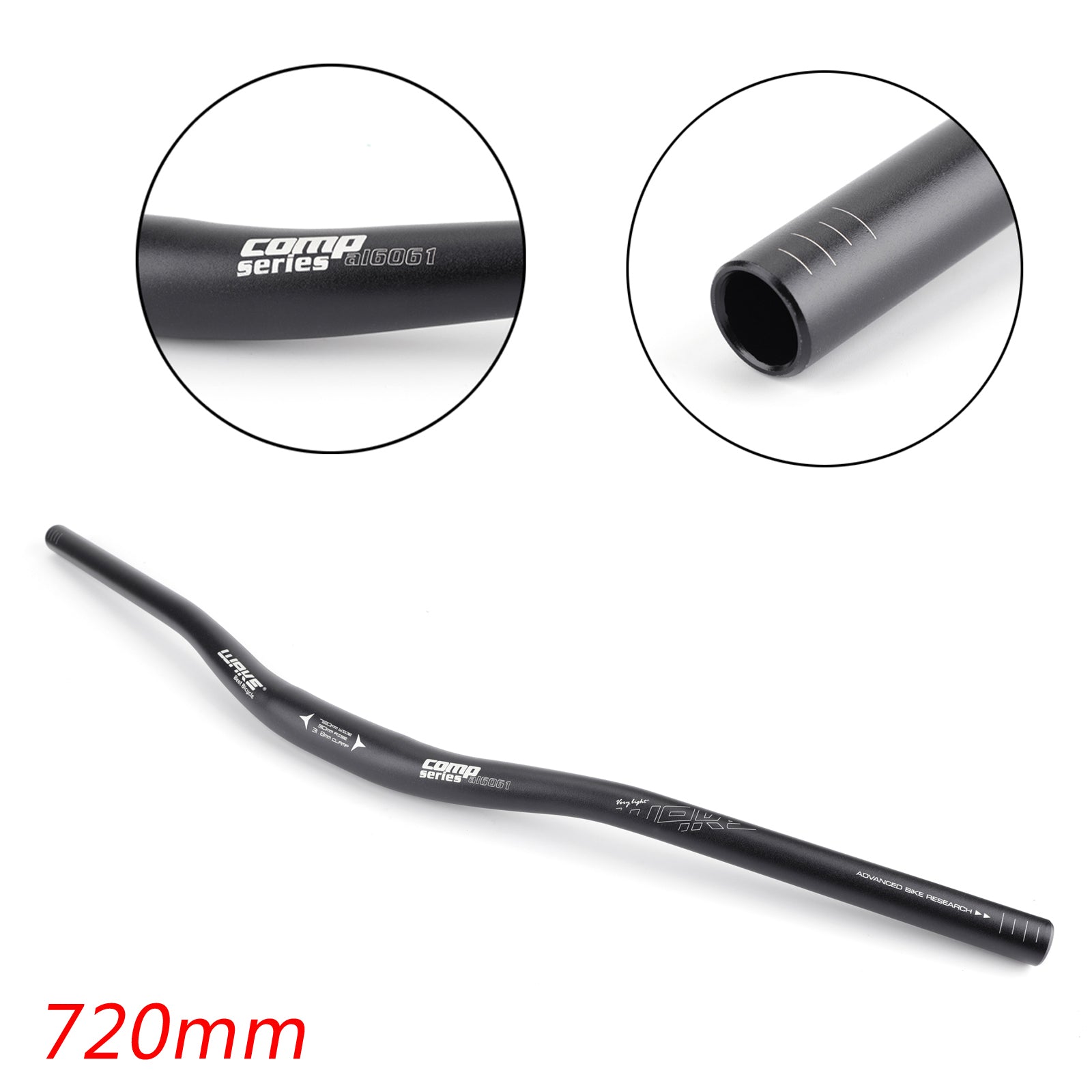 BMX MTB Mountain Bike Bicycle Handlebar 31.8mm Riser Bar 720mm Length