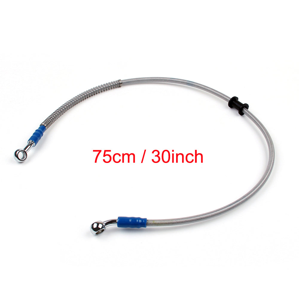 75cm/30 M10 Brake Oil Hose Line Banjo Fitting Stainless Steel End