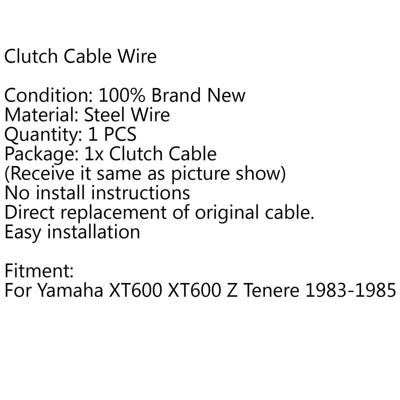 Nuevo reemplazo de cable de embrague para Yamaha XT 600 Z Tenere XT600Z 1983-1985 genérico