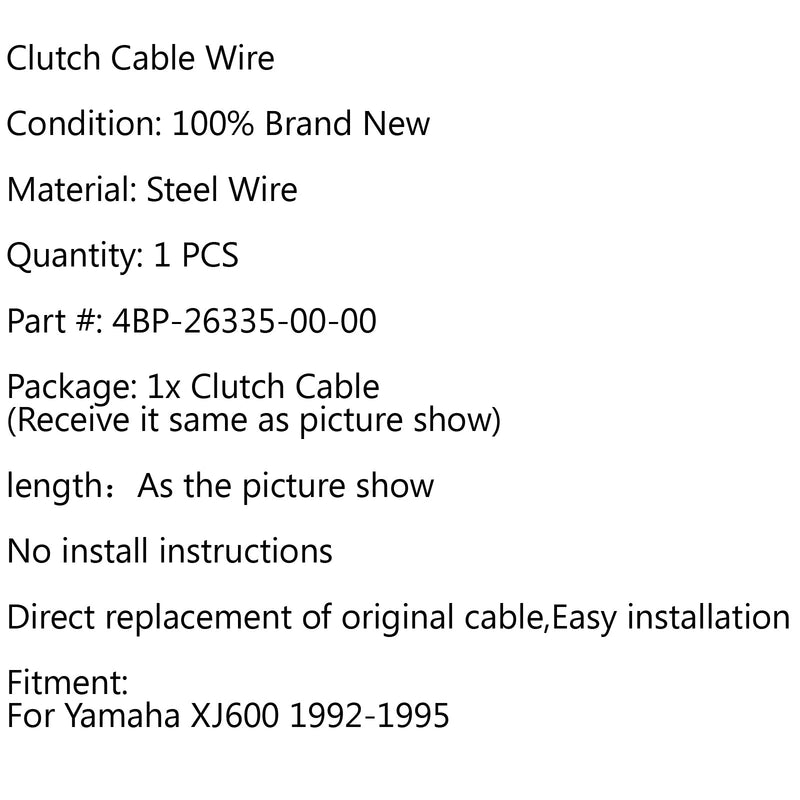 استبدال كابل القابض 4BP-26335-00-00 لياماها XJ600 1992-1995 عام