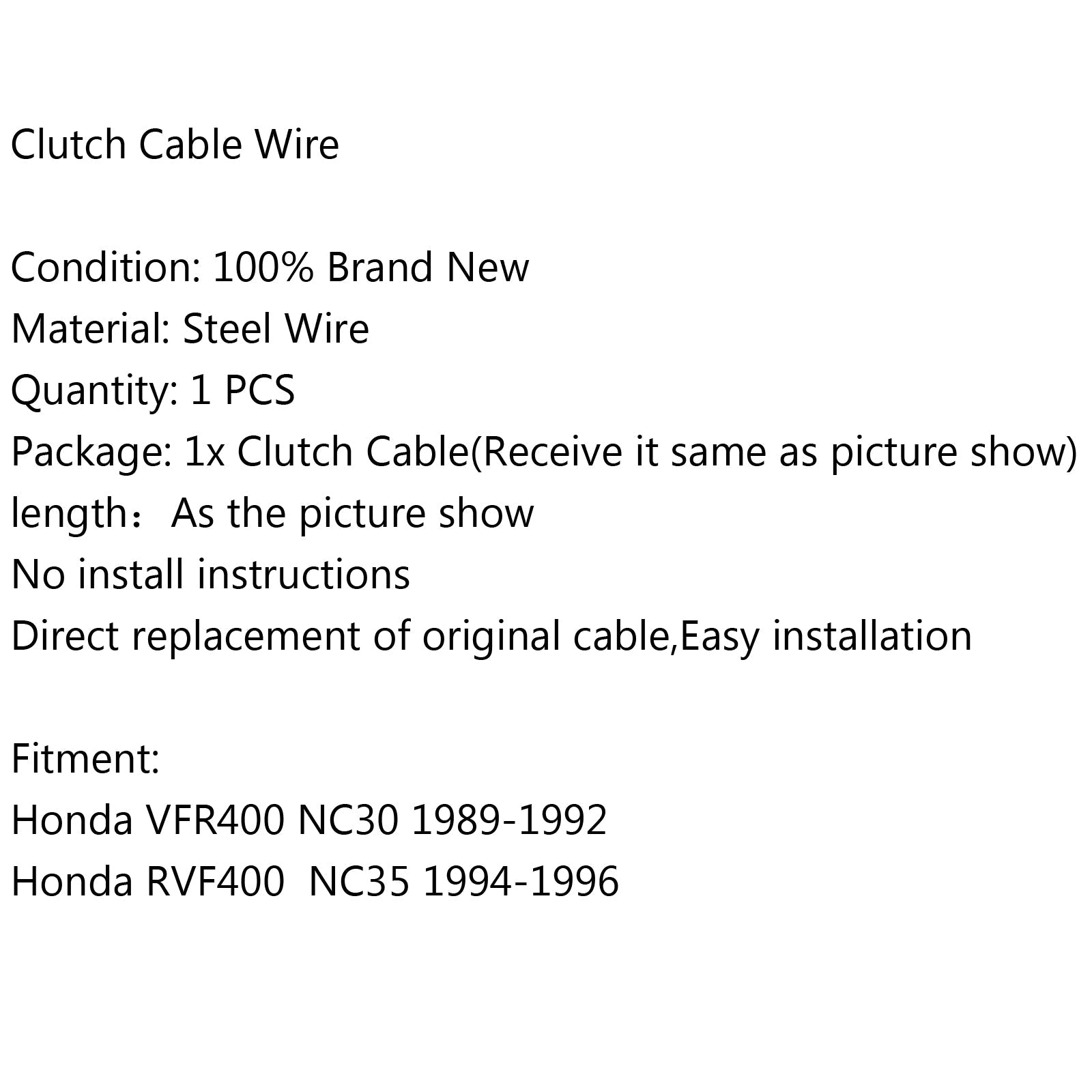 Clutch Cable Wire Replacement For Honda VFR400 NC30 89-92 RVF400 NC35 94-96 Generic