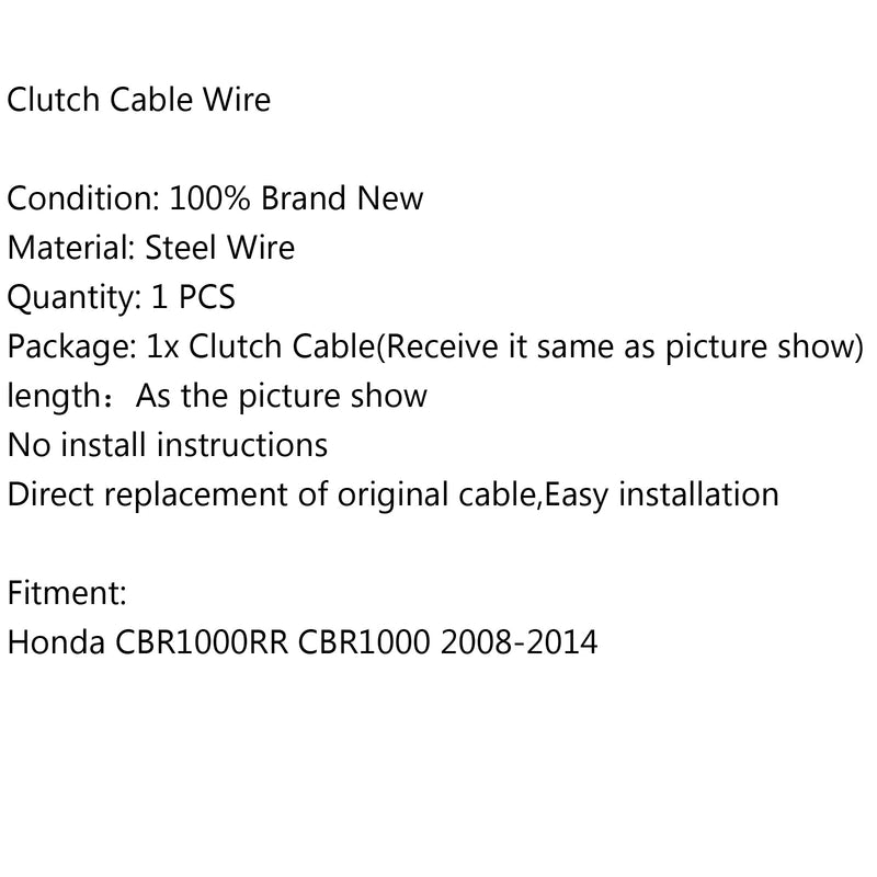 Cable de embrague de acero de alambre de repuesto para Honda CBR1000RR CBR1000 2008-2014 genérico