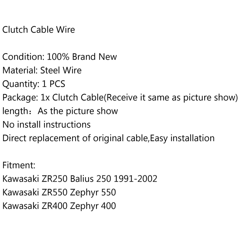 كابل القابض لـ Kawasaki ZR250 Balius 250 91-02 ZR550 ZR400 Zephyr 550 400 عام