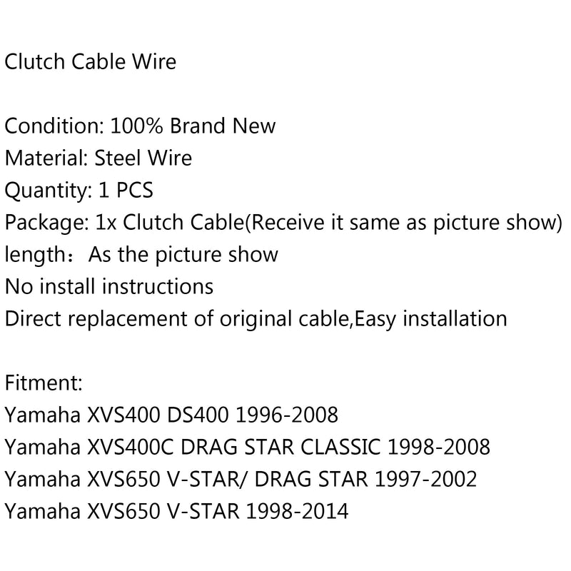 كابل القابض لياماها XVS400 DS400 96-08 XVS400C XVS650 V-STAR 1998-2014 عام