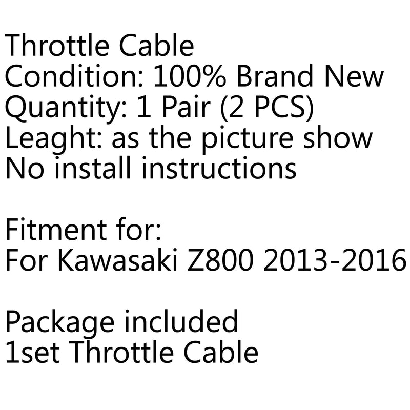 Cable del acelerador Push/Pull Wire Line Gas para Kawasaki Z800 2013-2016 2015 Genérico