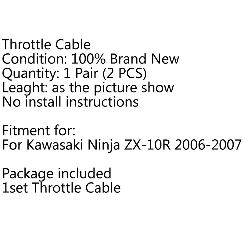 Cable de acelerador de motocicleta para Kawasaki Ninja ZX-10R ZX1000D 2006-2007 genérico