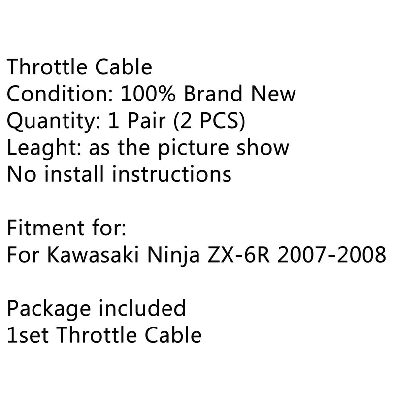 Cable de acelerador de motocicleta para Kawasaki Ninja ZX6R ZX600P 2007 2008 genérico