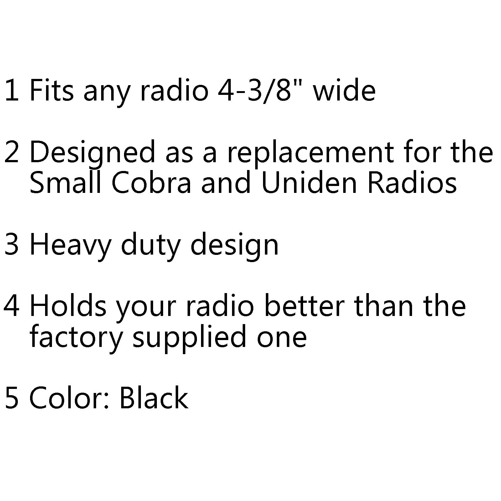 Replacement Quick Release Mounting Bracket For Cobra/Uniden Radios 4-3/8 Wide Generic