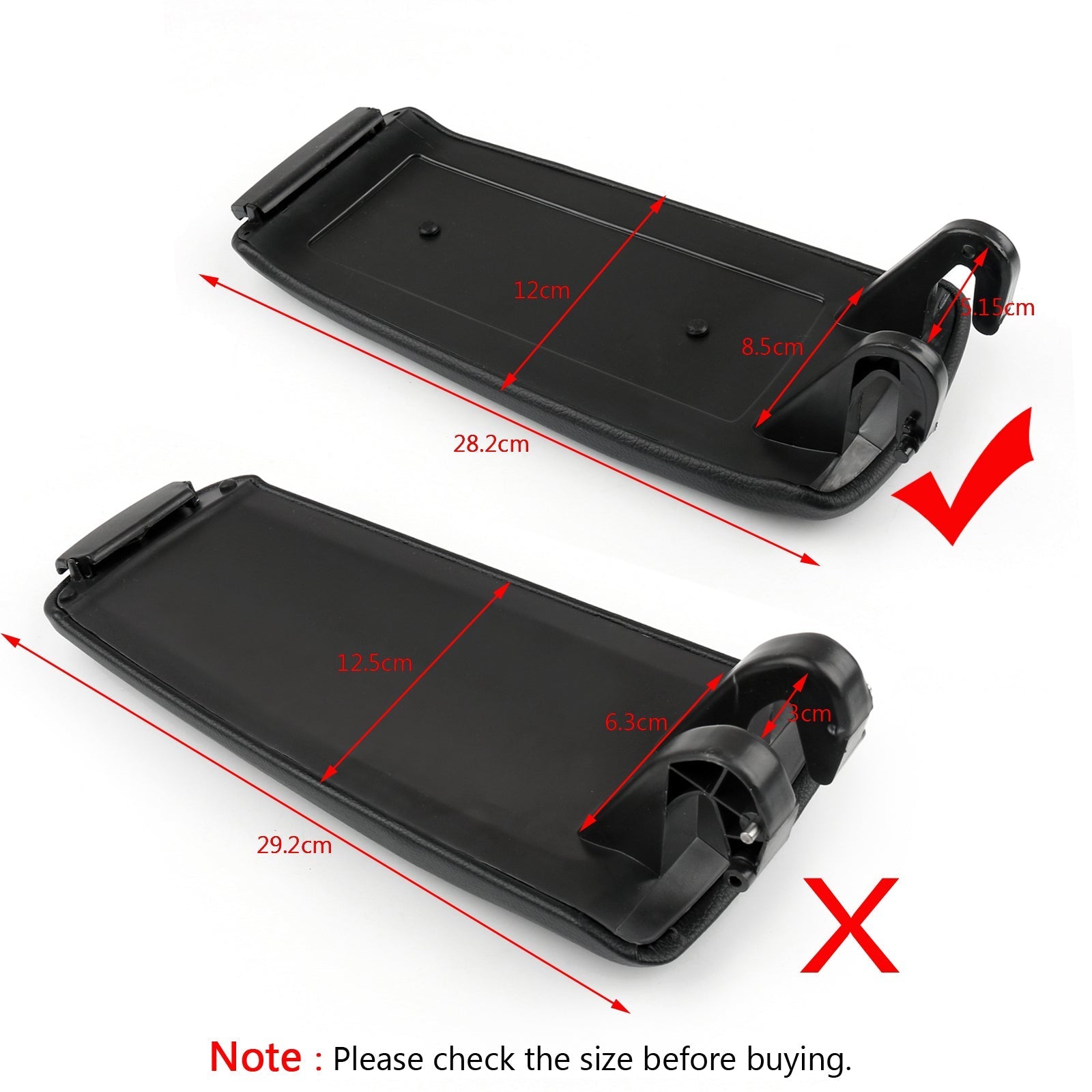 Tapa de la cubierta del apoyabrazos de la consola central de cuero de la PU para Audi A4 S4 A6 2000-2008 Negro