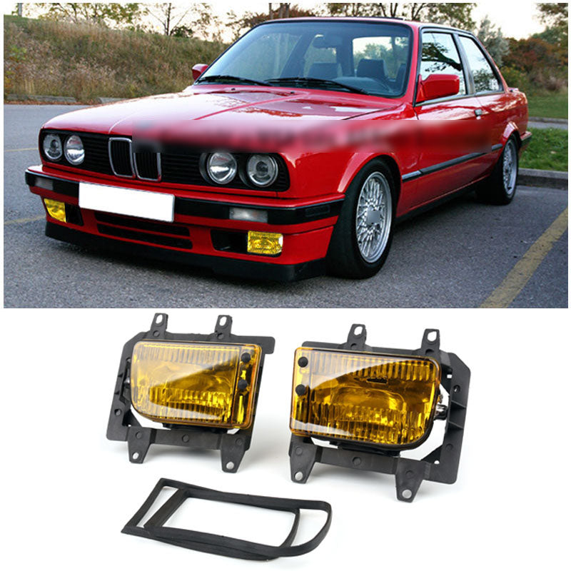 Front Bumper Fog Lights Plastic Lens Kit For 85-93 BMW E30 3-Series Sedan Generic