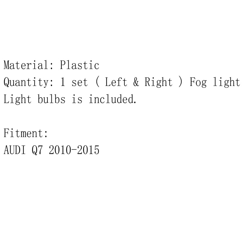 Faro antiniebla halógeno para parachoques delantero derecho e izquierdo para AUDI Q7 2010-2015 genérico