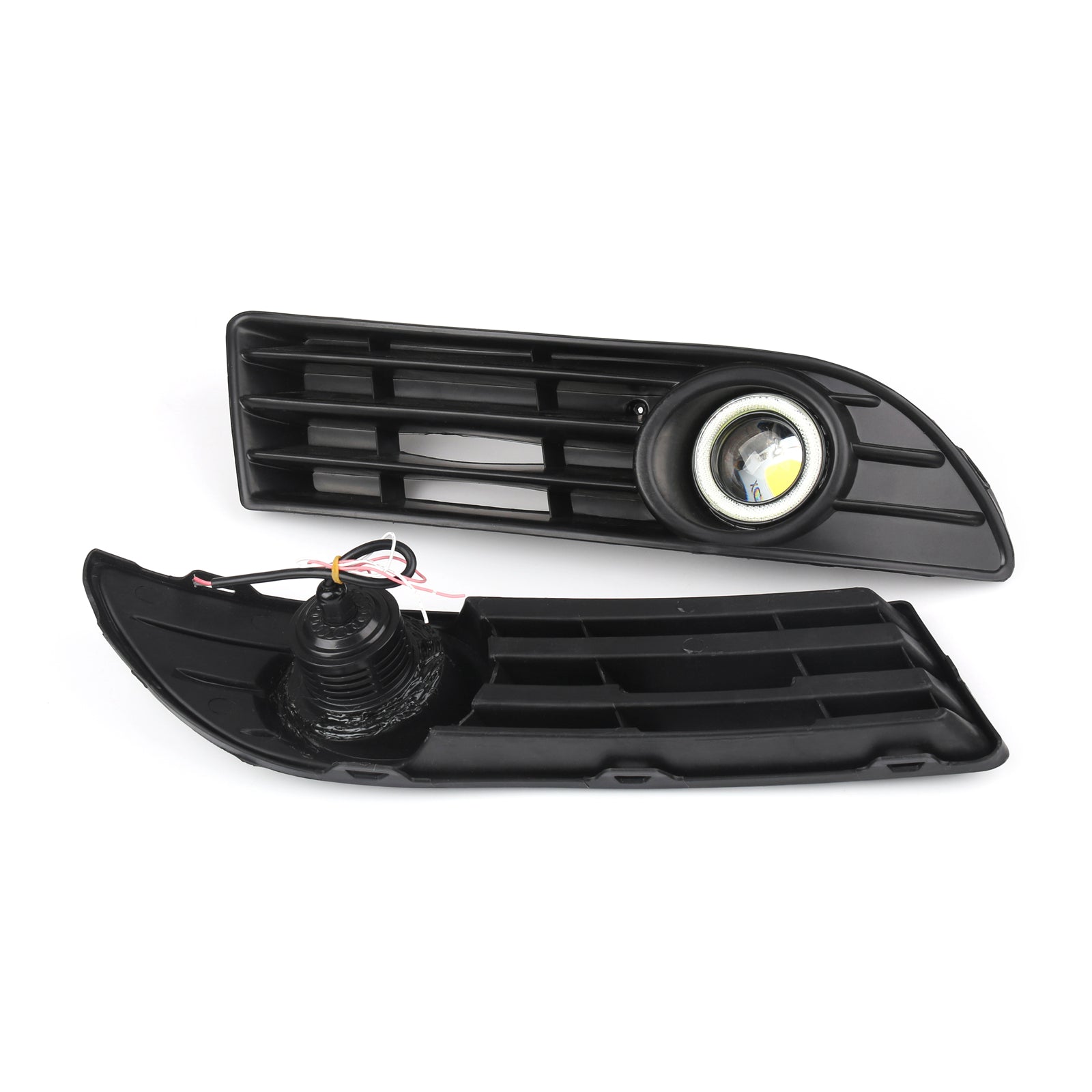 Par de luces antiniebla LED, rejilla de lámpara + juego de arnés de cableado para VW POLO 2005-2009