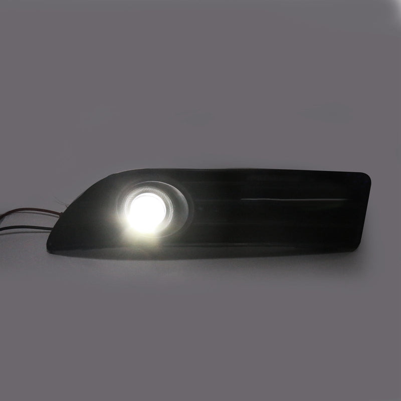 PAIR LED Fog Light Lamp Grille+Wiring Harness Kit Set For VW POLO 2005-2009