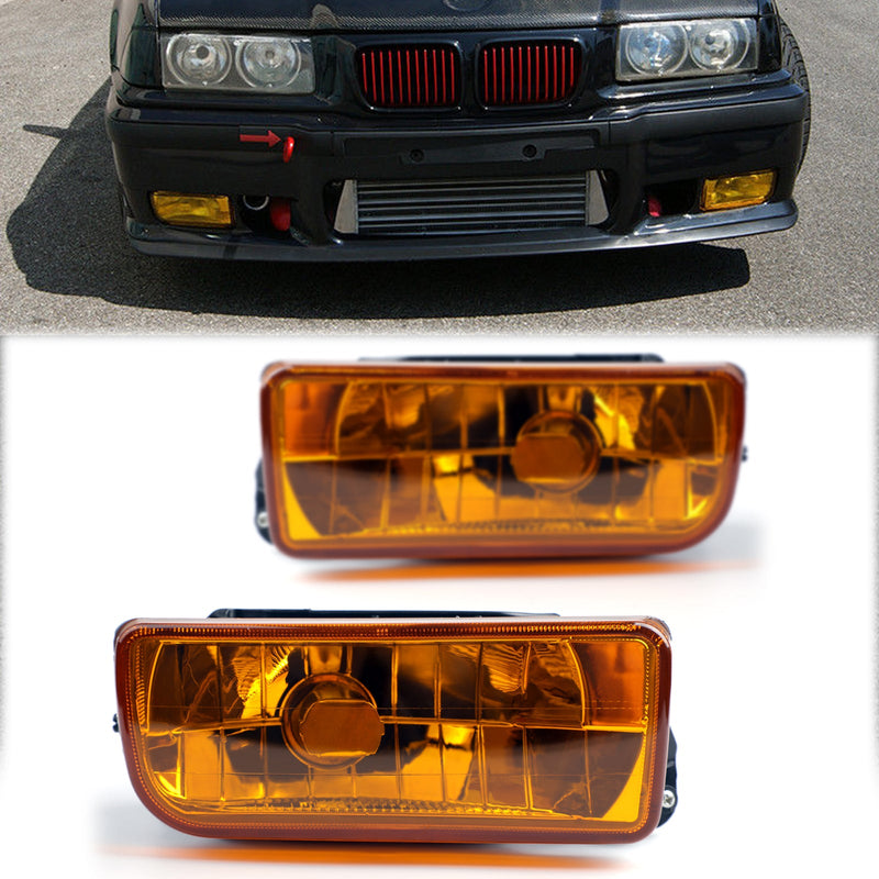 BMW 1992-1998 E36 3 Series 2/4D Reemplazo de faros antiniebla Lentes de cristal R&amp;L
