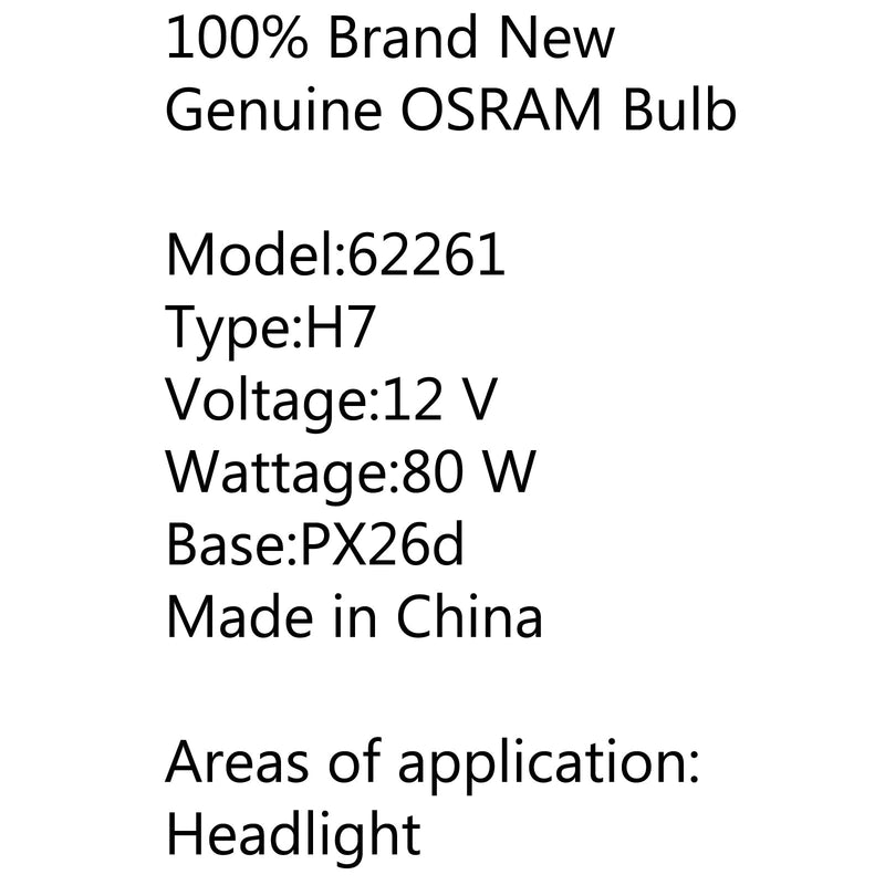 OSRAM Super Rallye Off Road bombilla halógena lámpara H7 80W 62261 para vehículo Universal genérico