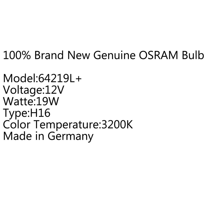 1pc OSRAM H16 12V 19W 3200K Bombilla halógena original antiniebla RAV4 Lexus 64219L + Genérico