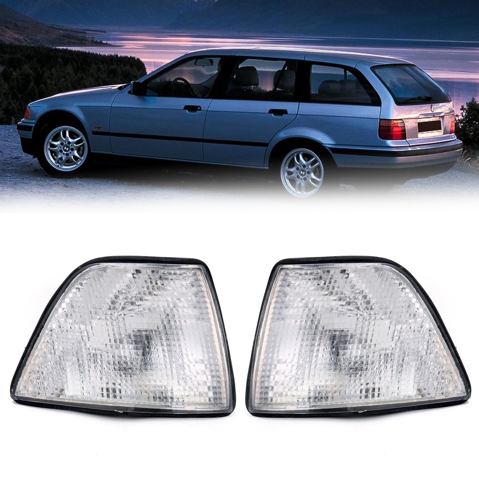 Sedan/Hatchback Euro Corner Lights - Claro para 1992-1998 BMW E36 3-Series 4Dr Generic