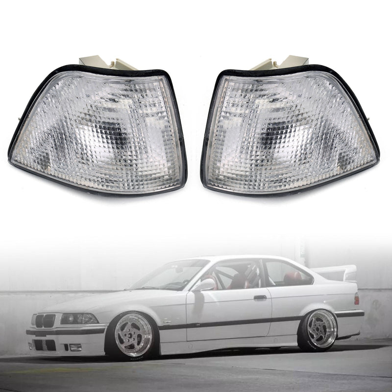 مصابيح ركن سيدان/هاتشباك يورو - شفافة لسيارة BMW E36 3-Series 4Dr عام 1992-1998