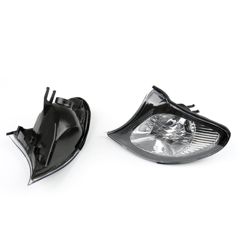 أضواء ركن أوروبية - كريستال شفاف مع حواف دخان لسيارة BMW E46 3-Series 4Dr Generic 02-05
