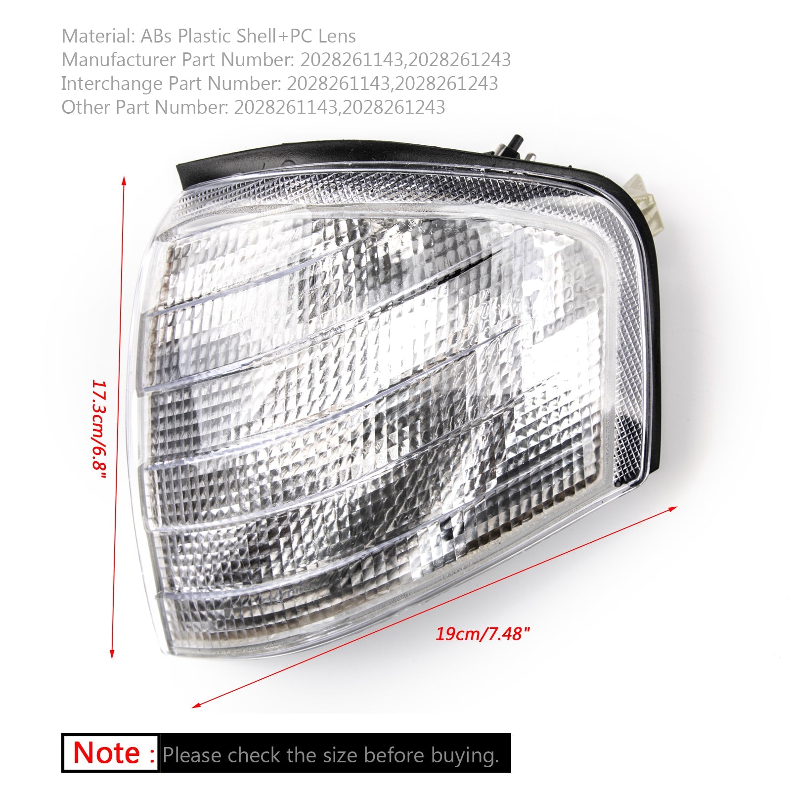 Par de luces de esquina, luces de señal de giro, compatible con Mercedes Benz Clase C W202 1994-2000 genérico