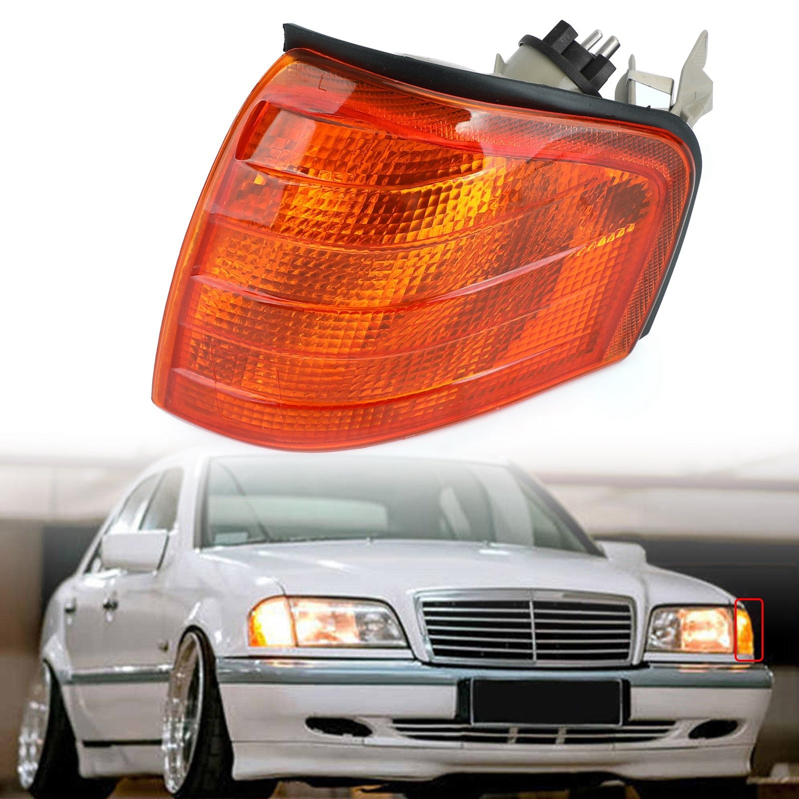 Left/Right Corner Lights Turn Signal Lamps For Benz C Class W202 1994-2000 Generic