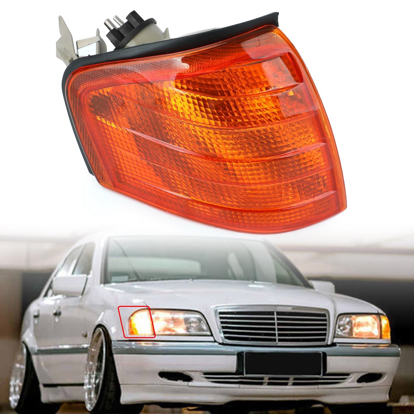 Left/Right Corner Lights Turn Signal Lamps For Benz C Class W202 1994-2000 Generic