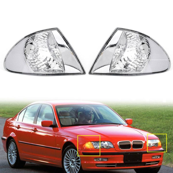 1999-2001 BMW 3 Series E46 par de luces delanteras intermitentes de esquina transparentes