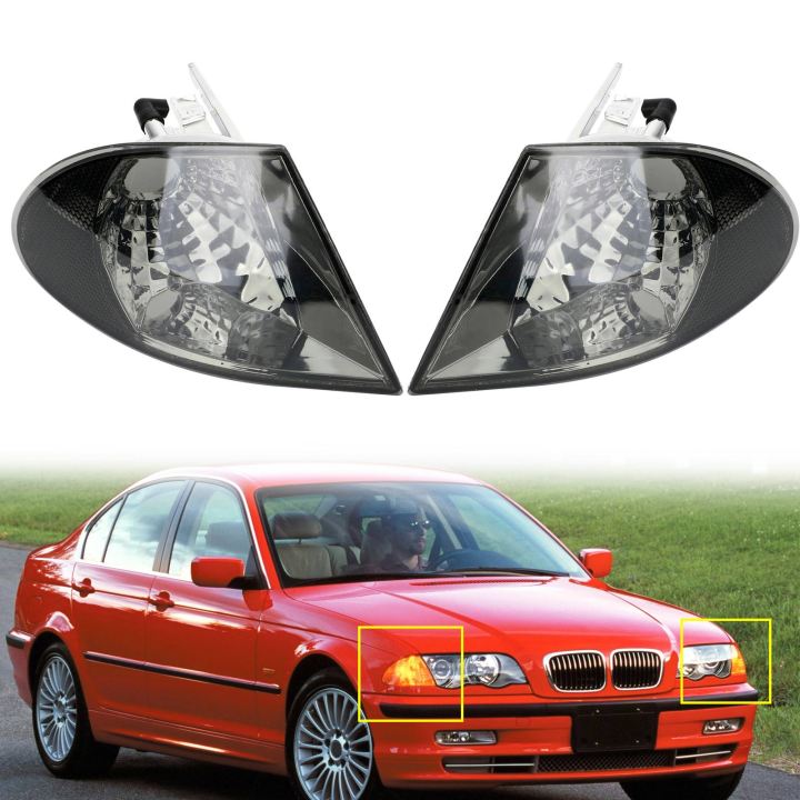 Luces transparentes de esquina de esquina de señal de giro para BMW Serie 3 E46 99-01 gris genérico