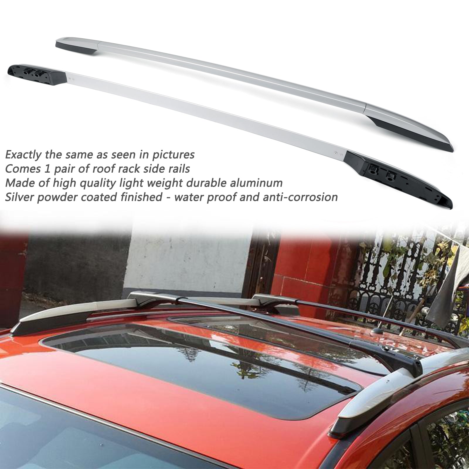 2013-2018 Toyota RAV4 Aluminum Factory Silver Top Roof Rack Side Rails Bar