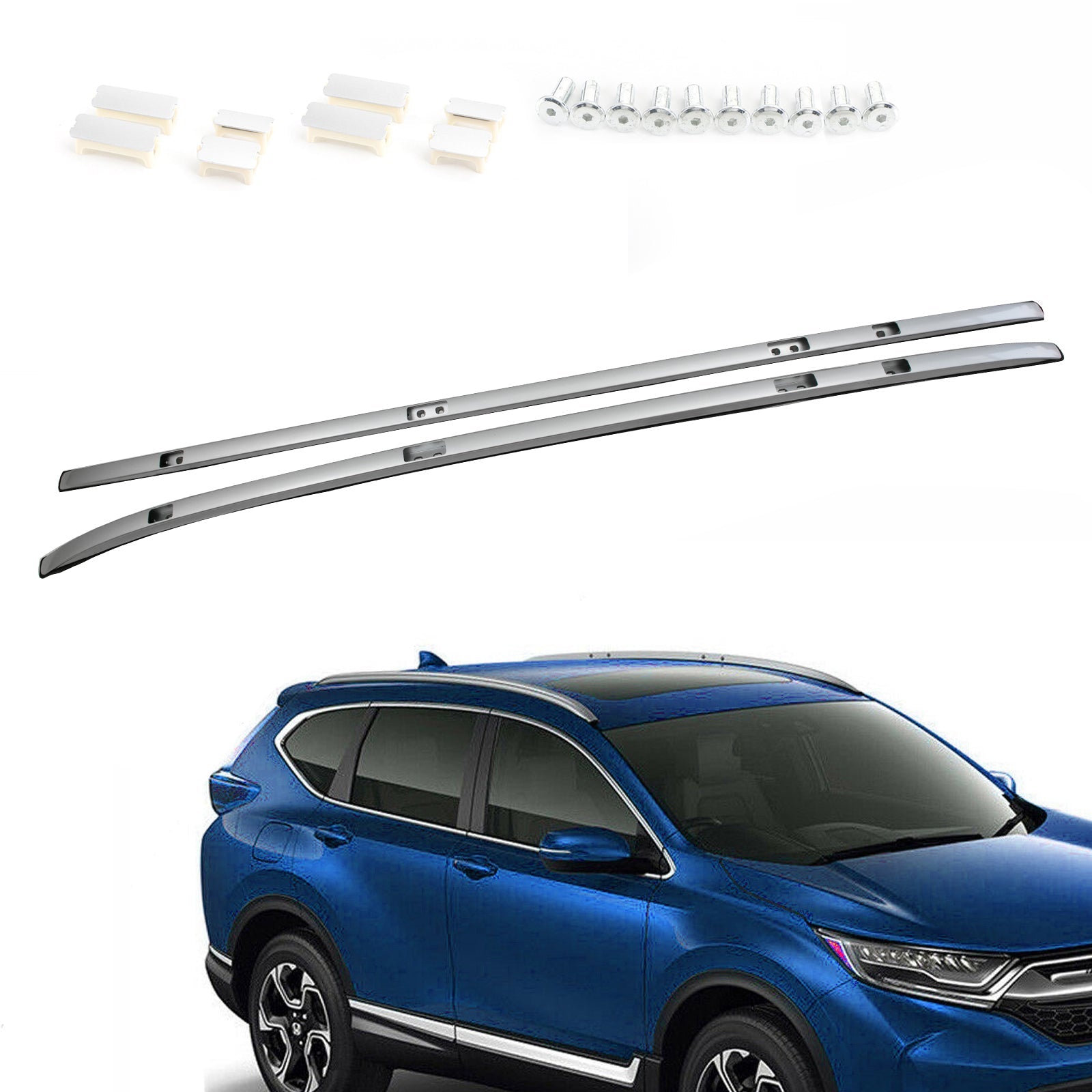 Pair Silver Aluminium Roof Rack Rail Fits For HONDA CRV CR-V 2017 2018 2019