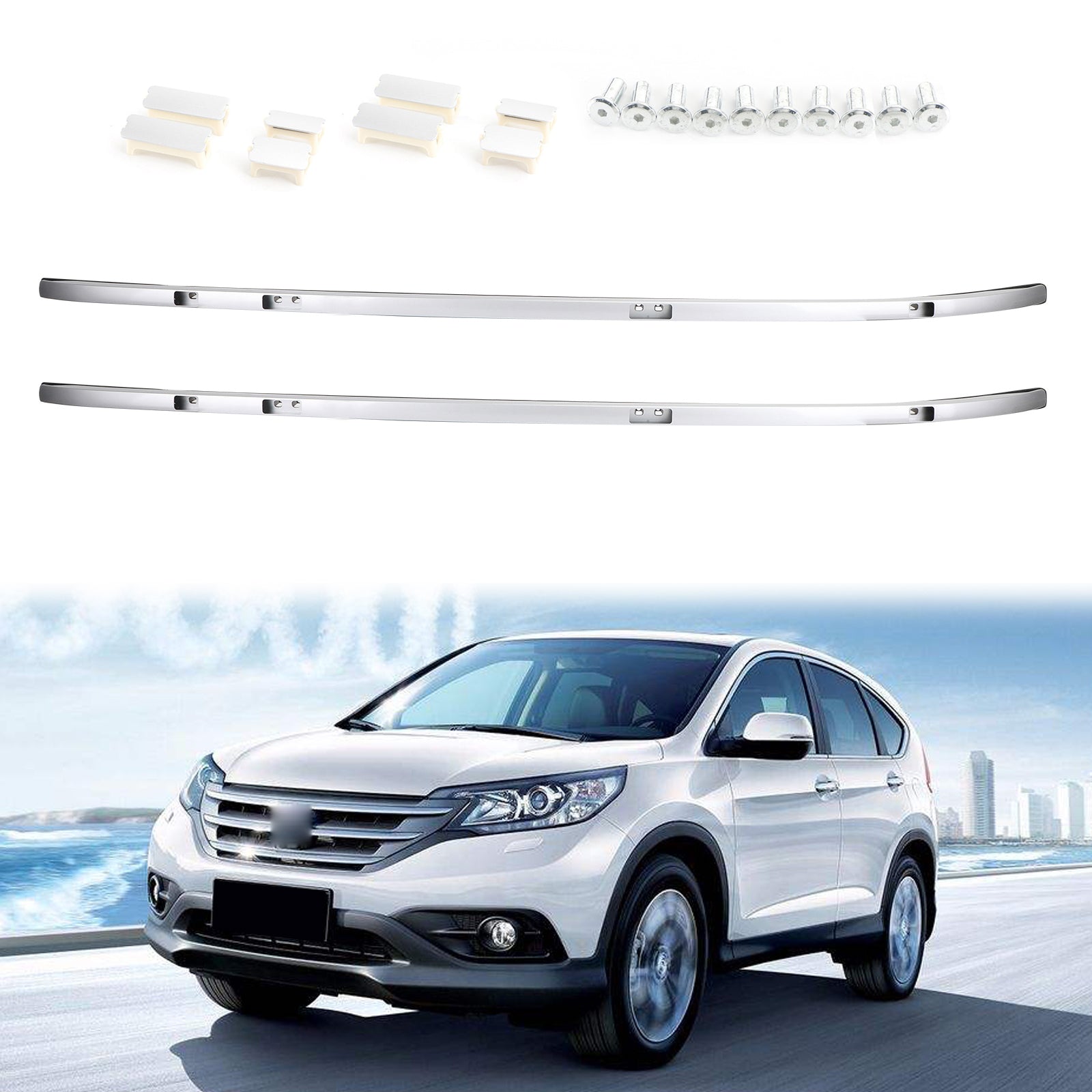 Pair Silver Aluminium Roof Rack Rail Fits For HONDA CRV CR-V 2017 2018 2019 2020 2021 2022 Generic