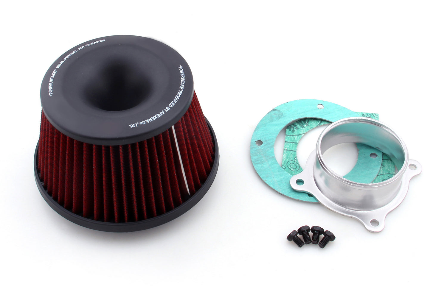 Universal Power Intake Air Filter 75mm Dual Funnel Adapter Generic