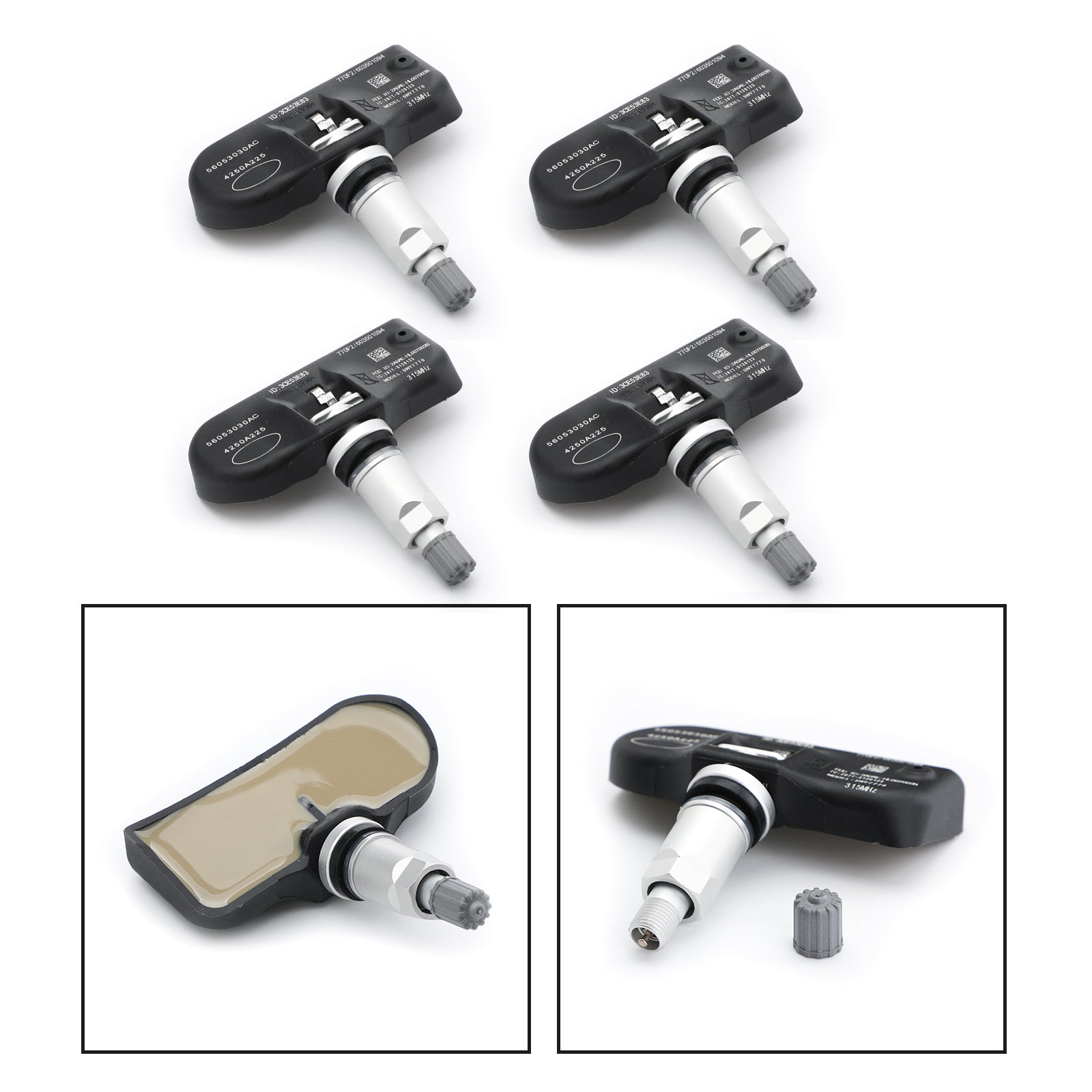 4 de Set 56053030AC Sensor de presión de neumáticos TPMS 315Mhz para Chrysler genérico