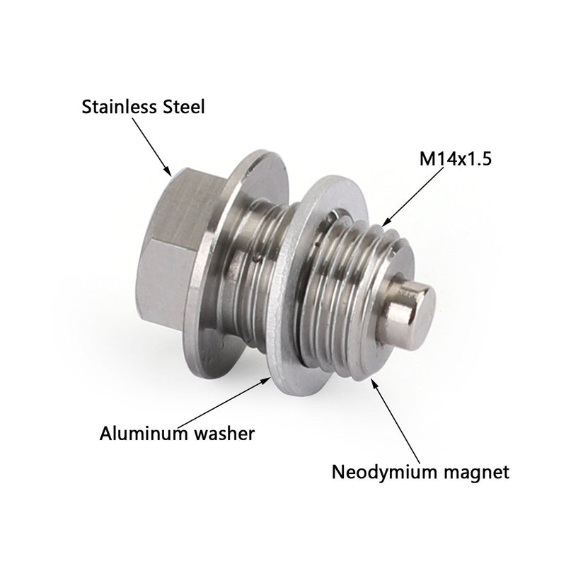 Stainless Steel Car Oil Drain Plug with Neodymium Magnet Universal Generic
