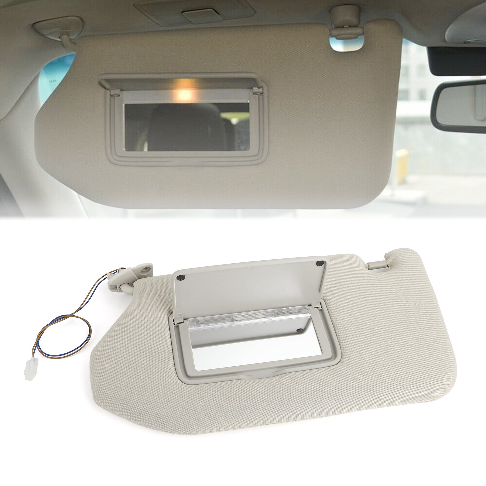 Left/ Right/ Pair Sun Visor Gray With Light For 13-18 Pathfinder 14-17 Infiniti QX60 w/ Lamp Generic