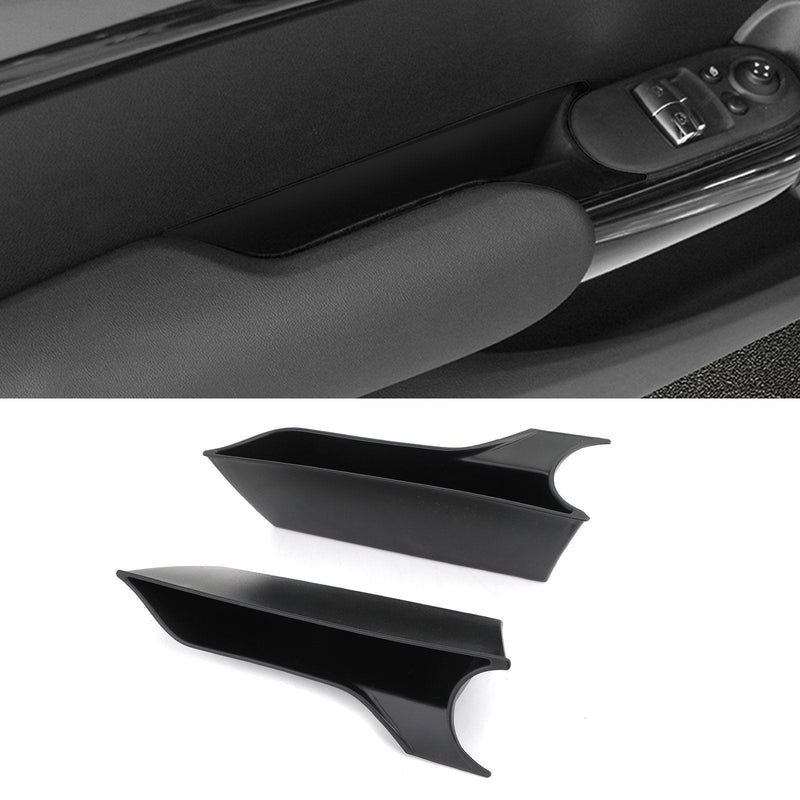 صندوق تخزين مسند الذراع للباب الداخلي باللون الأسود منظم Holde Tirm لسيارة MINI Cooper F56
