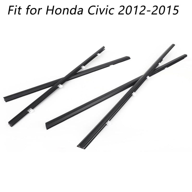 2012-2015 Honda Civic 4pcs Car Weatherstrip Window Molding Trim Seal Belt Generic