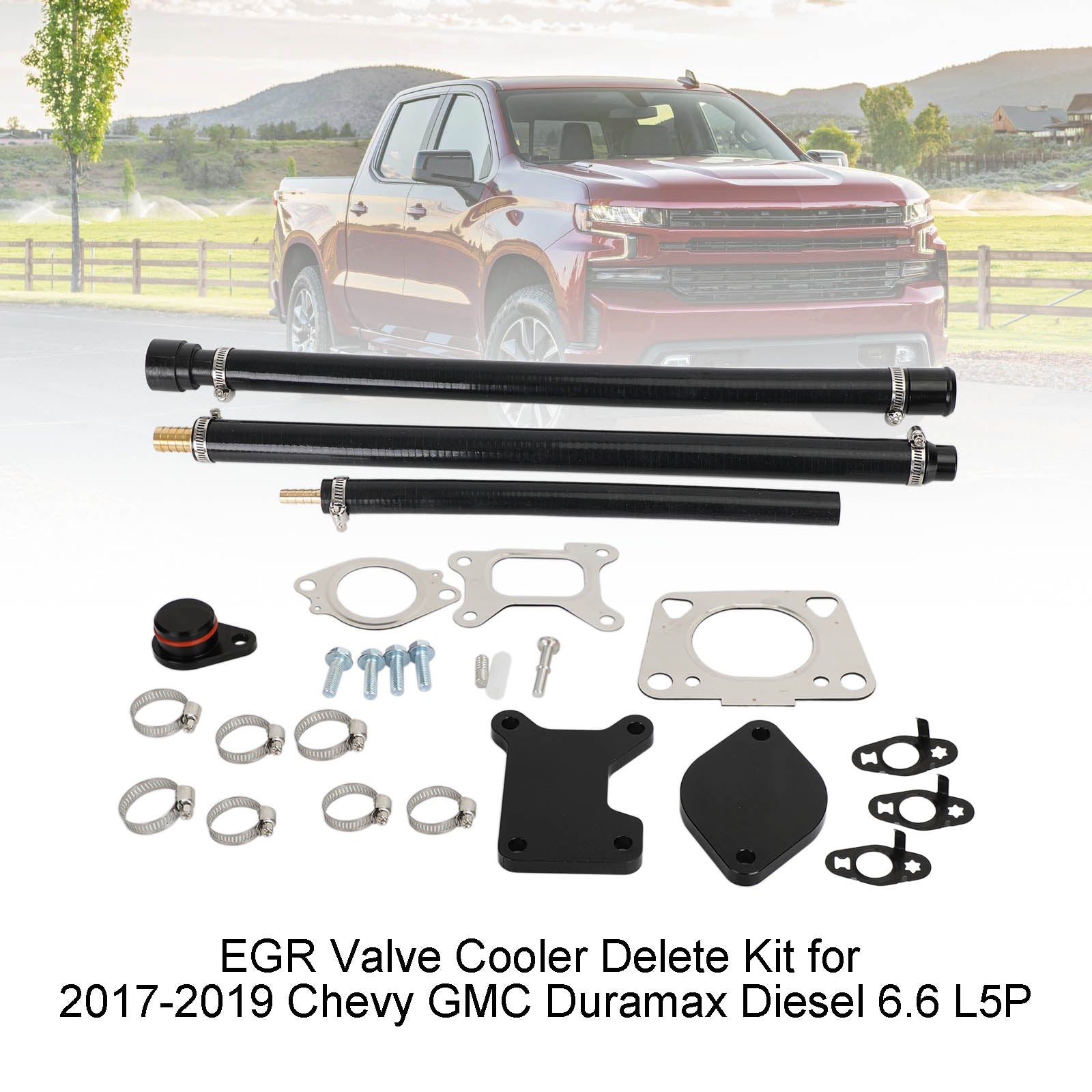 2017-2023 Chevy GMC Duramax Diesel 6.6 L5P EGR Kit de eliminación de enfriador de válvula