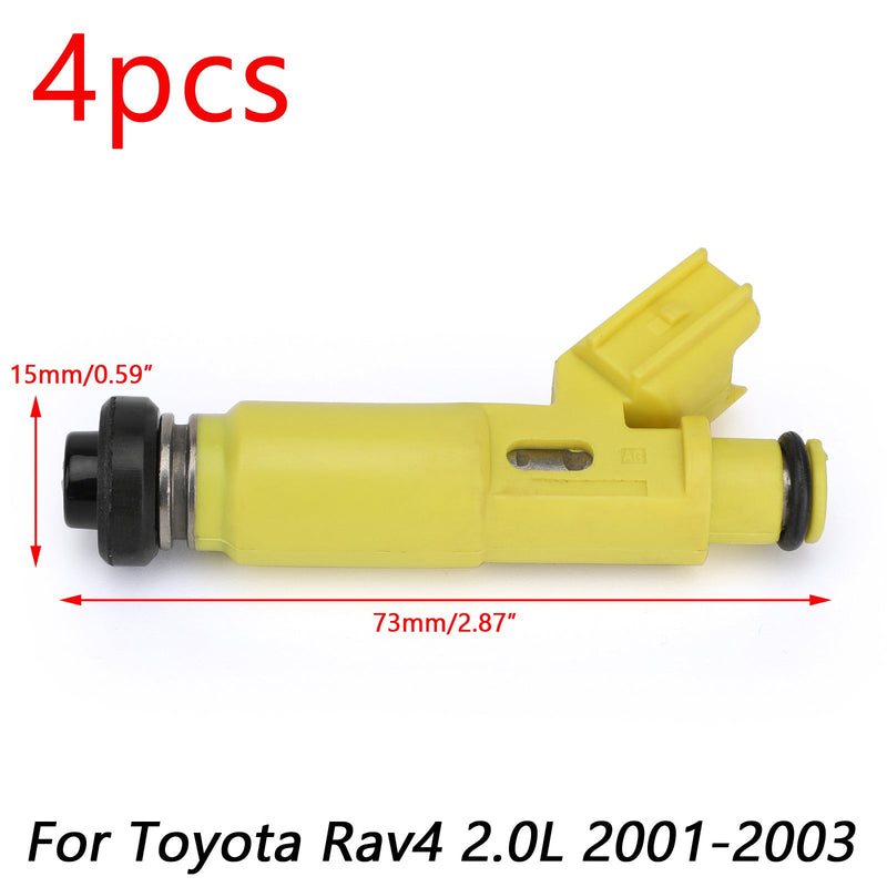 4 × حاقن الوقود المتطابق للتدفق لـ 23250-28050 2001-2003 Toyota Rav4 2.0L عام جديد
