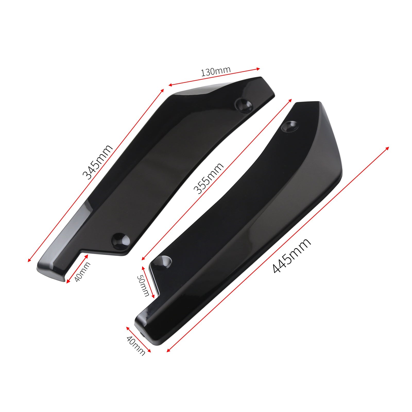 2x Car Auto Parachoques Trasero Labio Difusor Divisor Canard Protector Top Gloss Negro Genérico