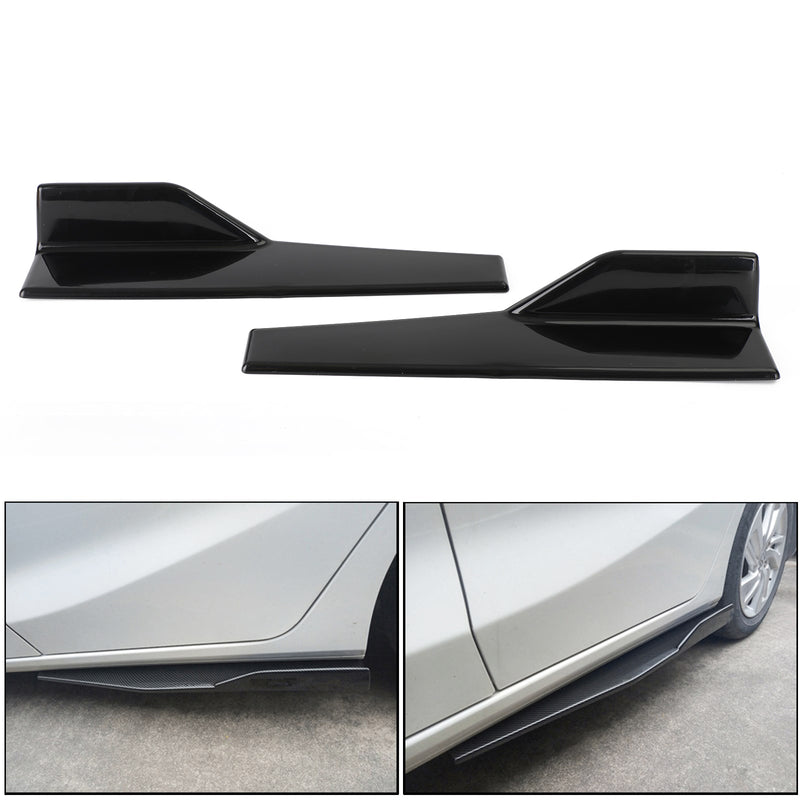 Par de faldones laterales negros brillantes para coche de 45 cm, divisores de balancines, difusor Winglet, alas genéricas