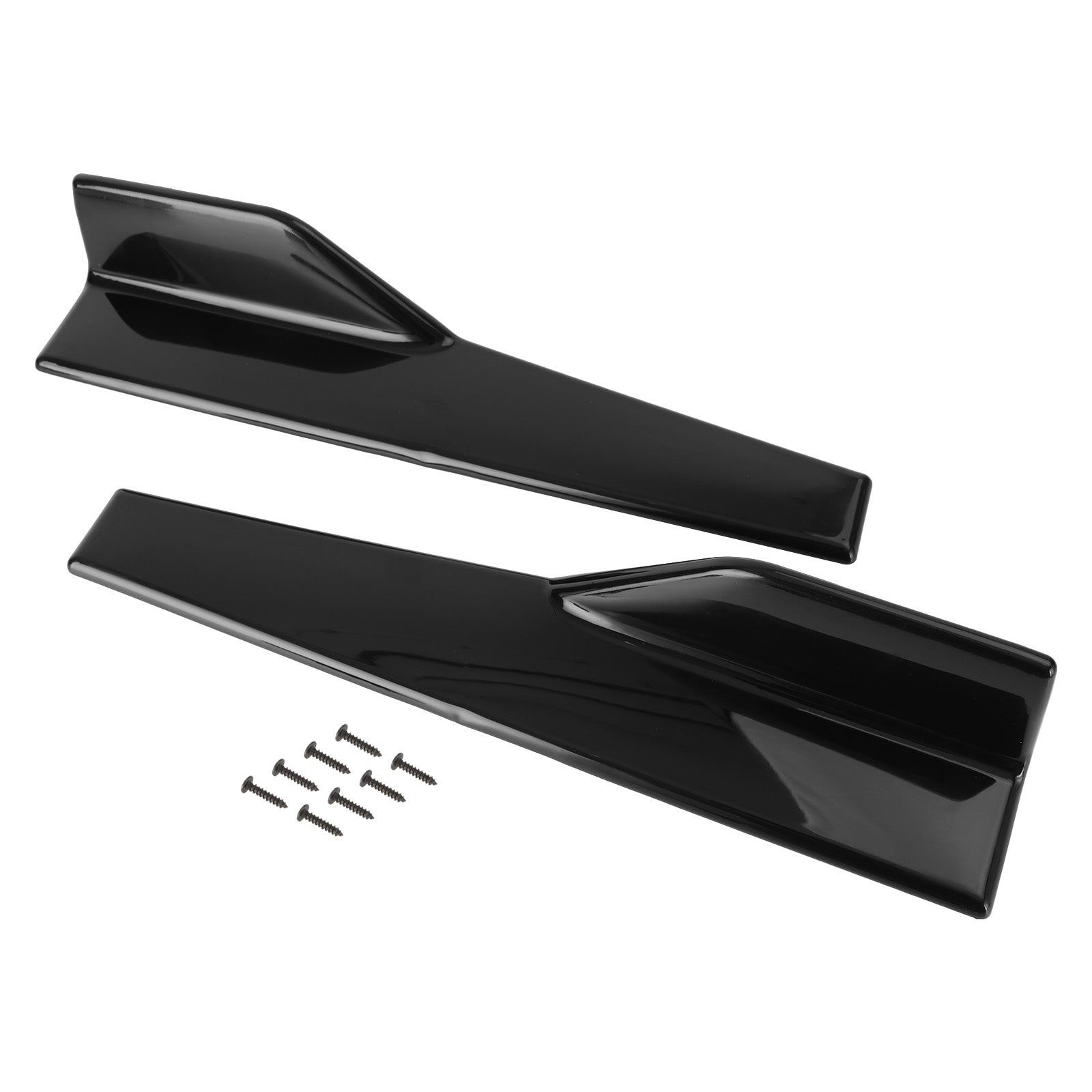 Pair 45cm Car Gloss Black Side Skirts Rocker Splitters Diffuser Winglet Wings Generic