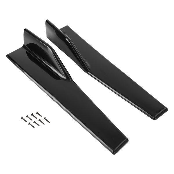 Pair 45cm Car Gloss Black Side Skirts Rocker Splitters Diffuser Winglet Wings Generic