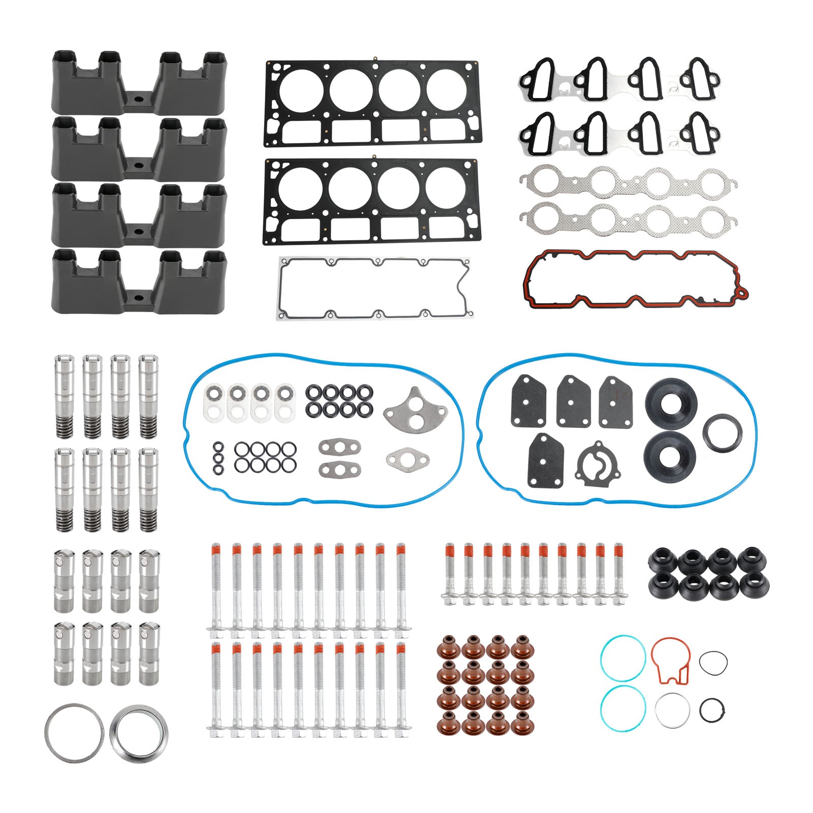 2005-2006 Chevrolet Silverado 1500 5.3L 5328CC 325CID V8 ELECTRIC/GAS OHV, (16 Valve) AFM Lifter Replacement Kit Head Gasket Set Head Bolts Lifters Guides