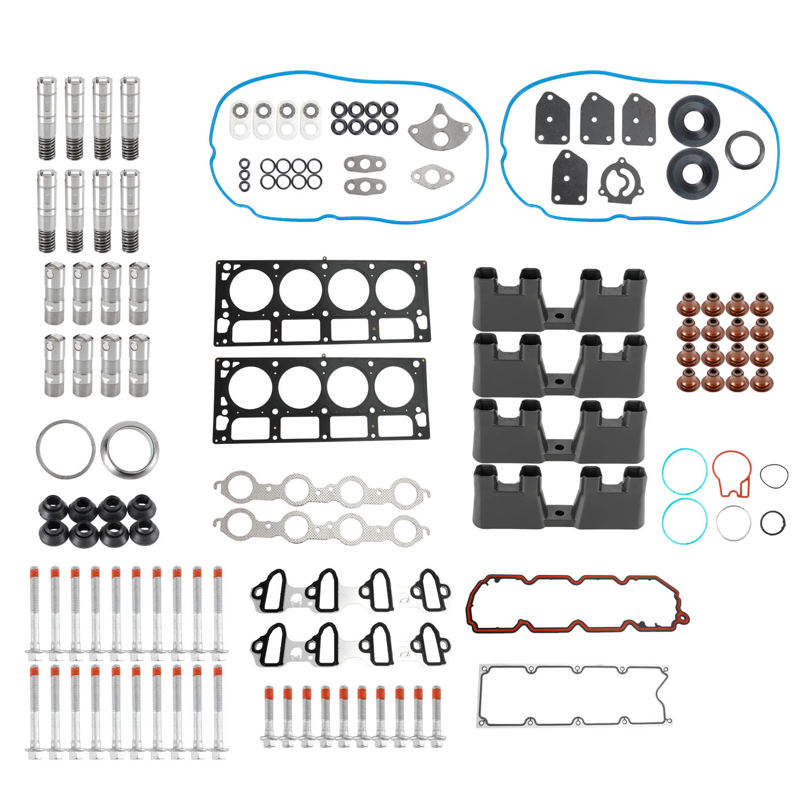 2005-2006 Chevrolet Silverado 1500 5.3L 5328CC 325CID V8 ELECTRIC/GAS OHV, (16 Valve) AFM Lifter Replacement Kit Head Gasket Set Head Bolts Lifters Guides