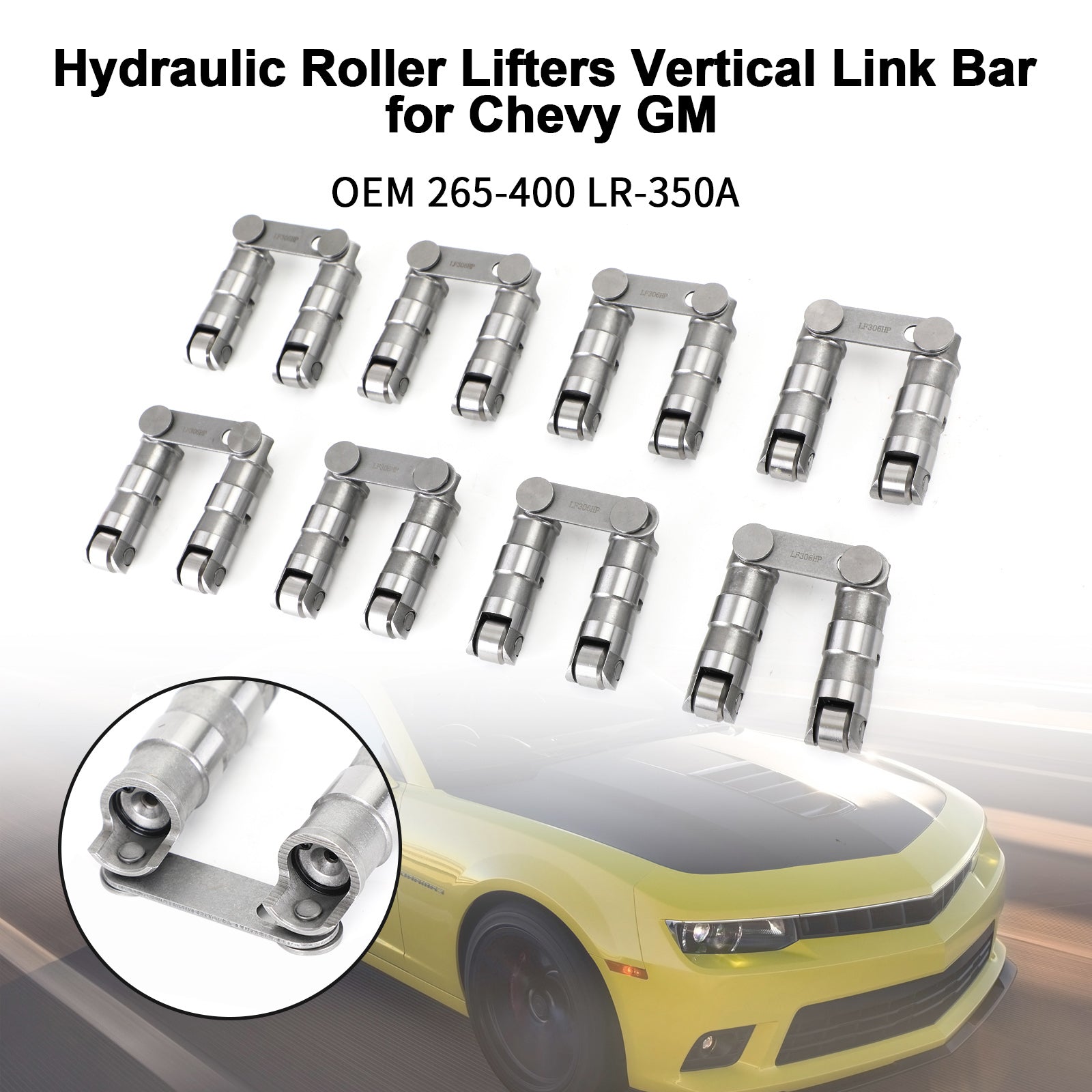 Solid Mechanical Roller Lifters Vertical Link Bar for Chevy GM 265-400 LR-350A Generic